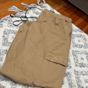 Brown parachute cargo pants